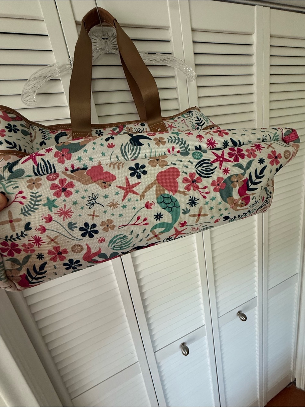 Lily Bloom satchel handle zipper large tote sea garden mermaid. - Picture 11 of 13